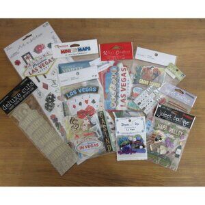 Scrapbook Sticker Lot 11 Packs NEW Travel Theme Las Vegas California Italy Craft